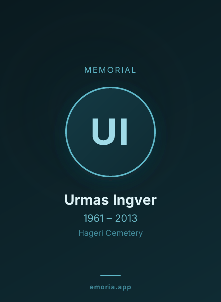 Memorial portrait of Urmas Ingver