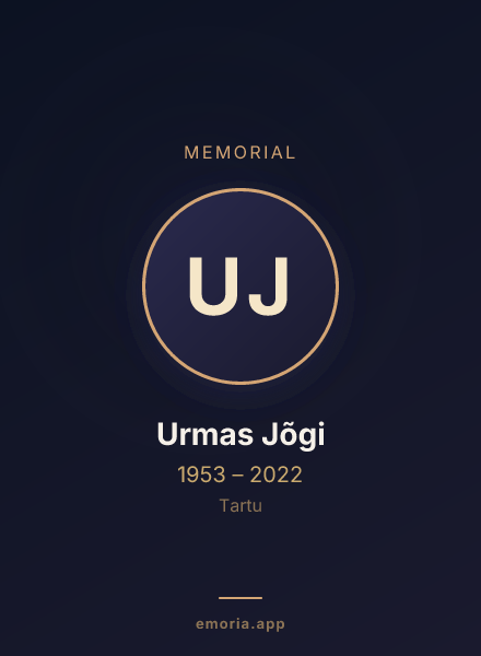 Memorial portrait of Urmas Jõgi