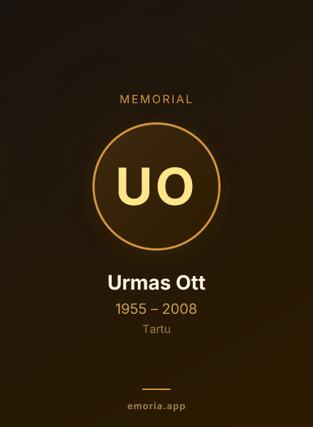 Memorial portrait of Urmas Ott