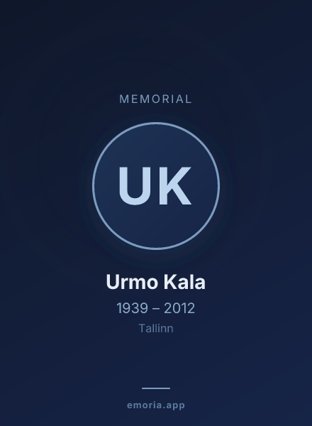 Memorial portrait of Urmo Kala