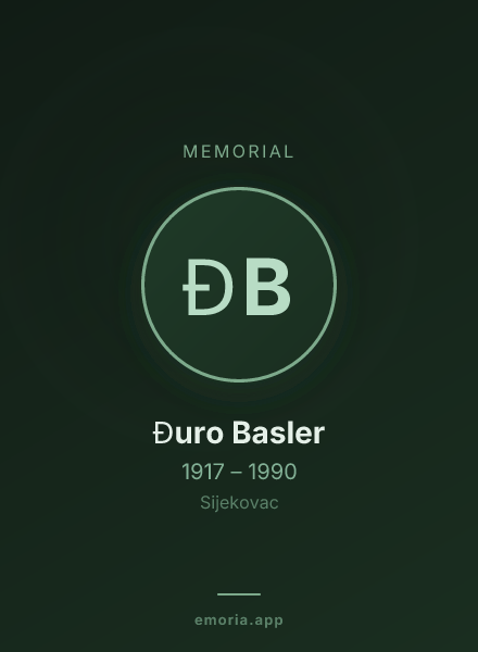 Memorial portrait of Đuro Basler