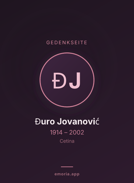 Gedenkportrait von Đuro Jovanović