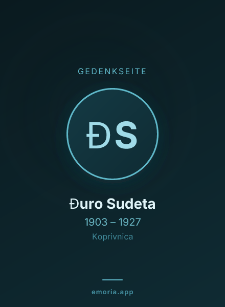 Gedenkportrait von Đuro Sudeta