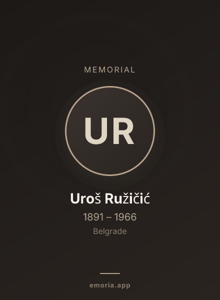 Memorial portrait of Uroš Ružičić