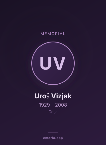 Memorial portrait of Uroš Vizjak