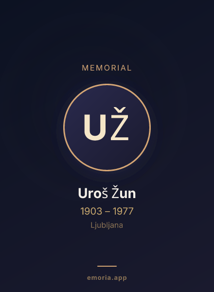 Memorial portrait of Uroš Žun