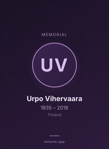 Memorial portrait of Urpo Vihervaara