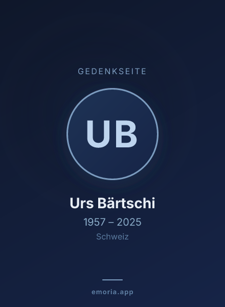 Gedenkportrait von Urs Bärtschi