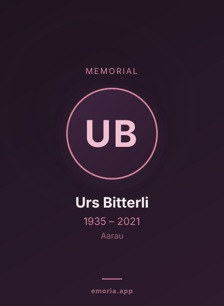 Memorial portrait of Urs Bitterli