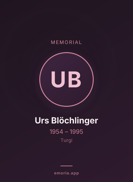 Memorial portrait of Urs Blöchlinger