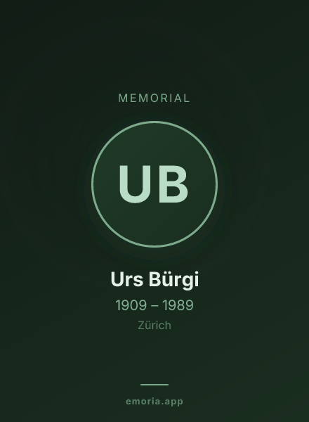 Memorial portrait of Urs Bürgi
