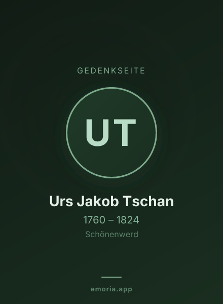 Gedenkportrait von Urs Jakob Tschan
