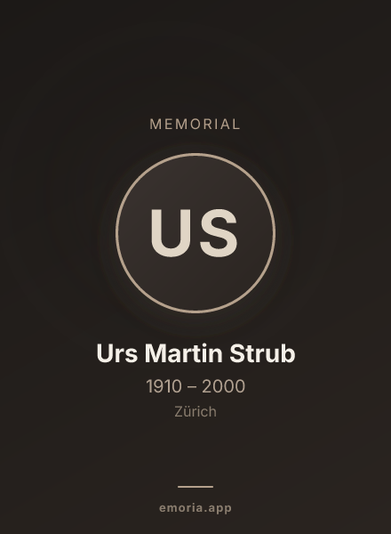 Memorial portrait of Urs Martin Strub