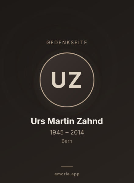 Gedenkportrait von Urs Martin Zahnd