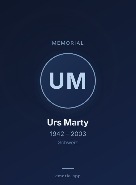 Memorial portrait of Urs Marty