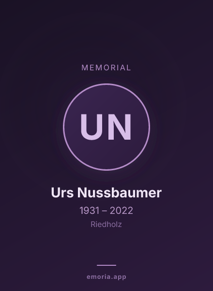 Memorial portrait of Urs Nussbaumer
