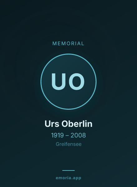 Memorial portrait of Urs Oberlin