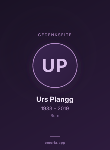 Gedenkportrait von Urs Plangg