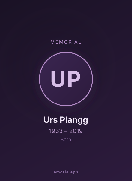 Memorial portrait of Urs Plangg