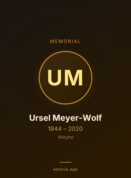 Memorial portrait of Ursel Meyer-Wolf