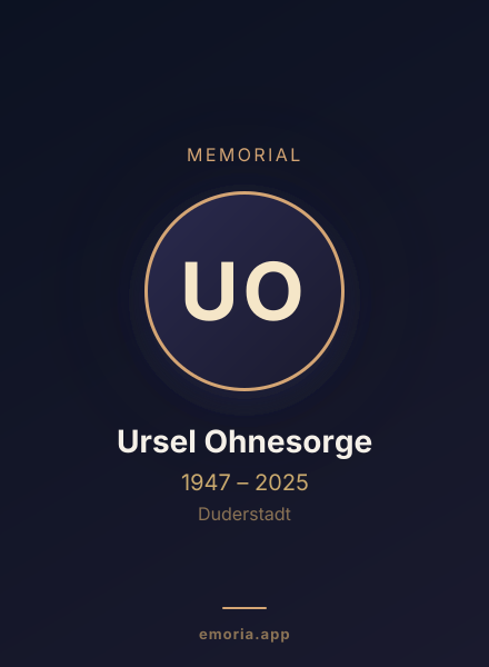 Memorial portrait of Ursel Ohnesorge