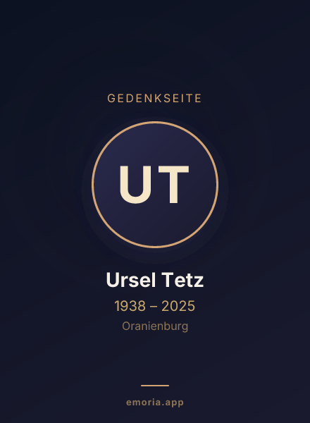 Gedenkportrait von Ursel Tetz