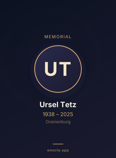 Memorial portrait of Ursel Tetz