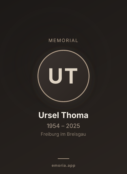 Memorial portrait of Ursel Thoma