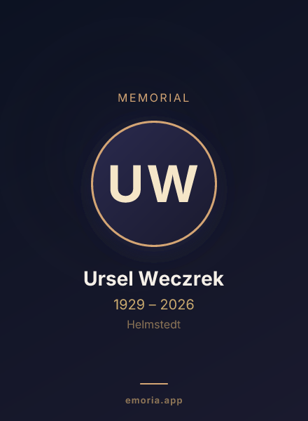 Memorial portrait of Ursel Weczrek