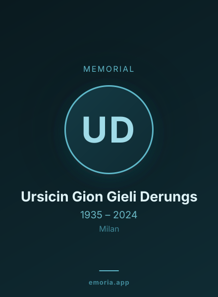 Memorial portrait of Ursicin Gion Gieli Derungs