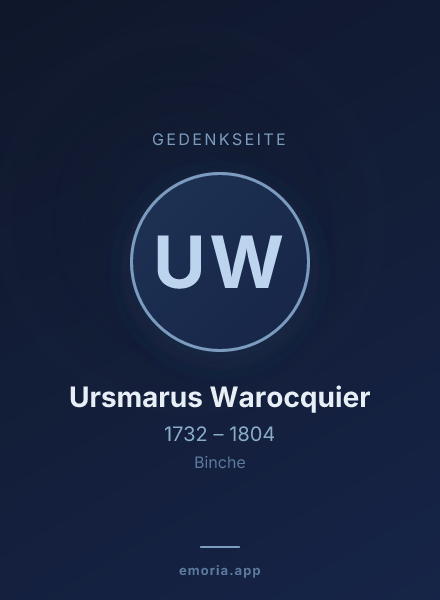 Gedenkportrait von Ursmarus Warocquier