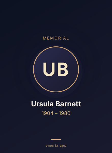 Memorial portrait of Ursula Barnett