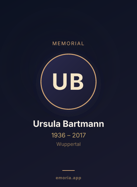 Memorial portrait of Ursula Bartmann