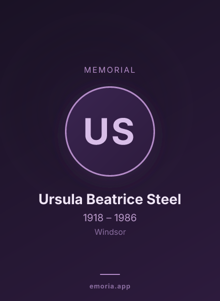 Memorial portrait of Ursula Beatrice Steel