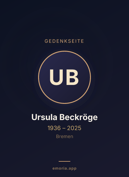 Gedenkportrait von Ursula Beckröge