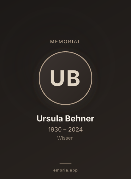 Memorial portrait of Ursula Behner