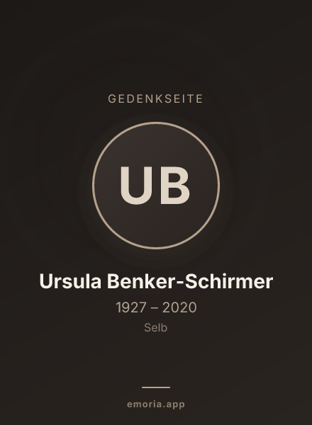 Gedenkportrait von Ursula Benker-Schirmer