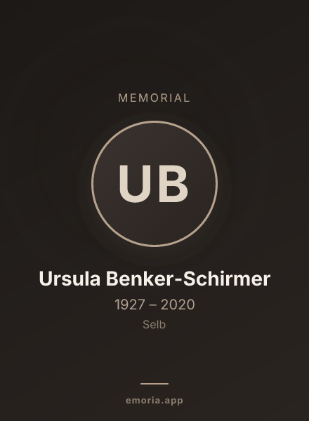Memorial portrait of Ursula Benker-Schirmer