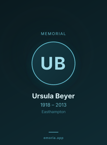 Memorial portrait of Ursula Beyer