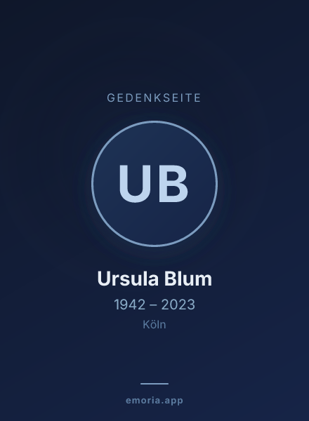 Gedenkportrait von Ursula Blum