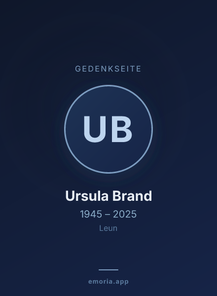 Gedenkportrait von Ursula Brand