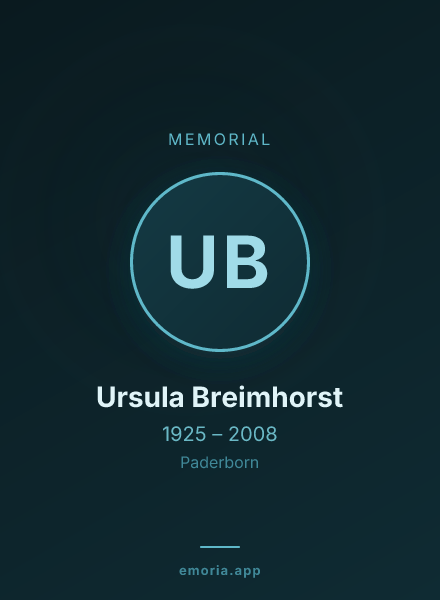 Memorial portrait of Ursula Breimhorst