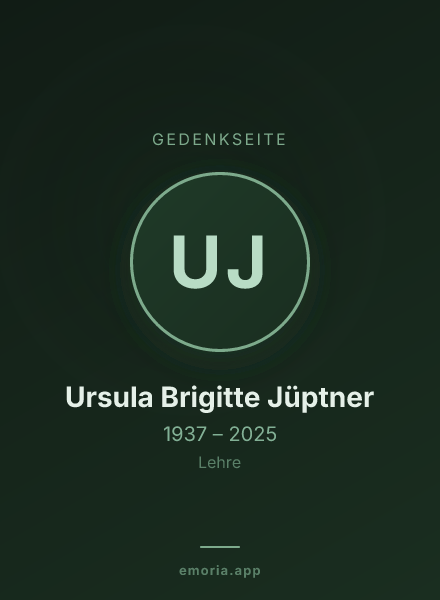 Gedenkportrait von Ursula Brigitte Jüptner