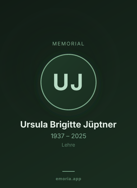Memorial portrait of Ursula Brigitte Jüptner