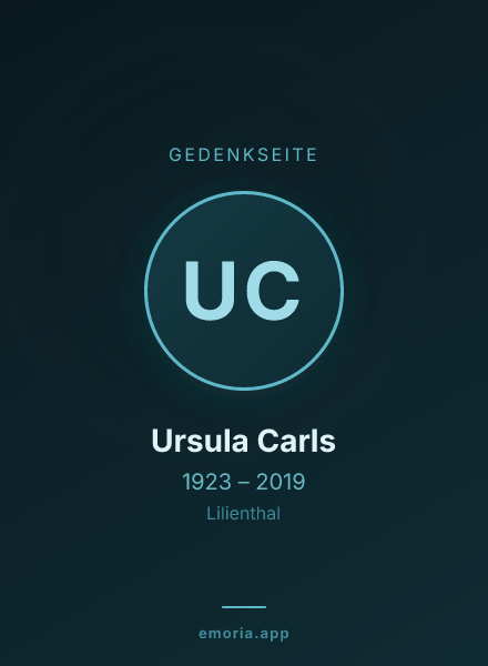 Gedenkportrait von Ursula Carls