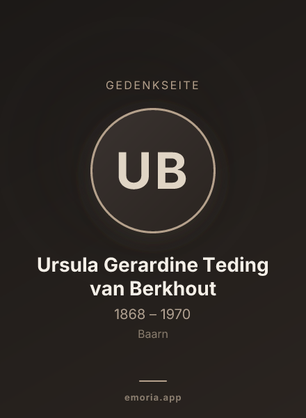 Gedenkportrait von Ursula Gerardine Teding van Berkhout