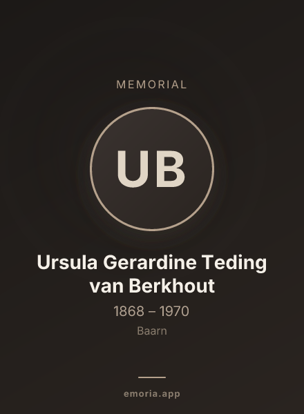 Memorial portrait of Ursula Gerardine Teding van Berkhout