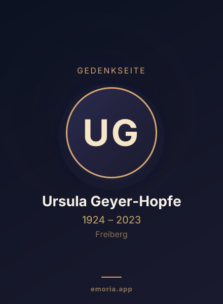 Gedenkportrait von Ursula Geyer-Hopfe