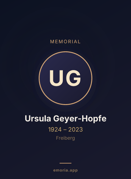 Memorial portrait of Ursula Geyer-Hopfe