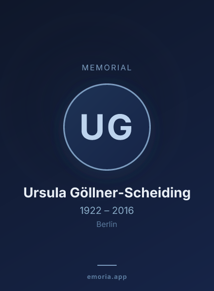 Memorial portrait of Ursula Göllner-Scheiding